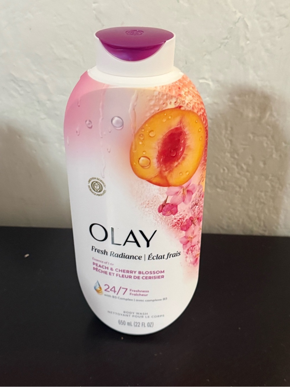 OLAY Fresh Radiance Peach & Cherry Blossom Body Wash - Pink and White Bottle